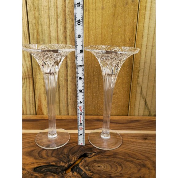 Vintage Cristal d'Arques Vincennes Lead Crystal Candlesticks, Set of 2 - Picture 2 of 9